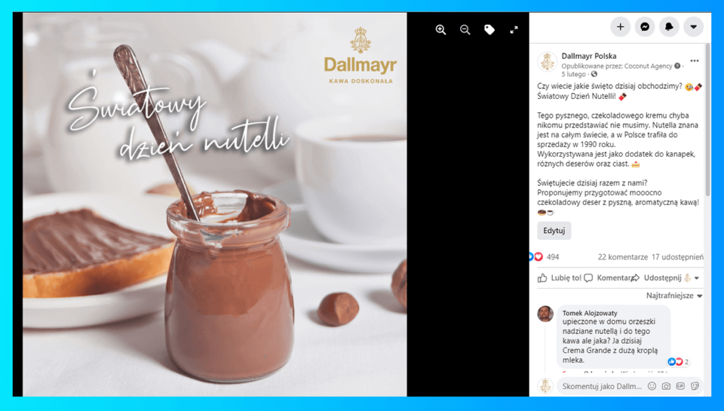 Case study - posty z nietypowymi świętami jako posty angażujące