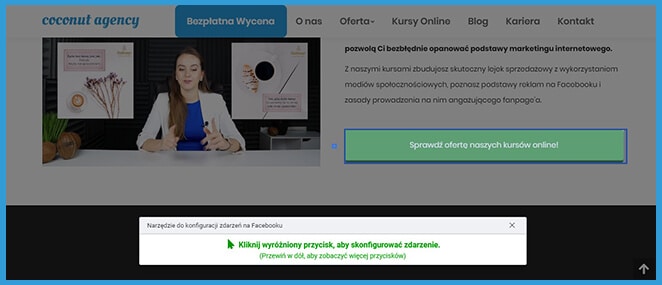 Narzędzie do konfiguracji zdarzeń na Facebooku
