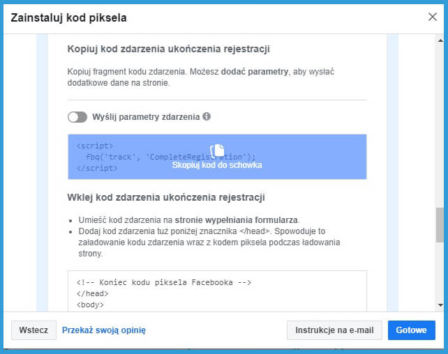 Ręczne dodawanie Pixela Facebooka do strony internetowej