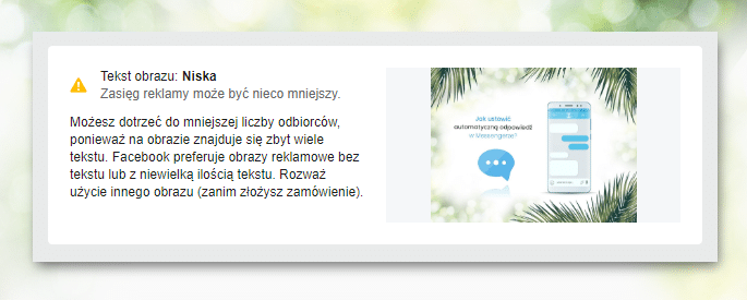Weryfikacja ilości tekstu na grafice - narzędzie facebooka