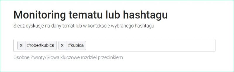 Monitoring hashtagu w Brand24