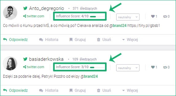 Co to jest Influence Score w Brand24