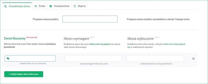 Opcje zaawansowane w Brand24