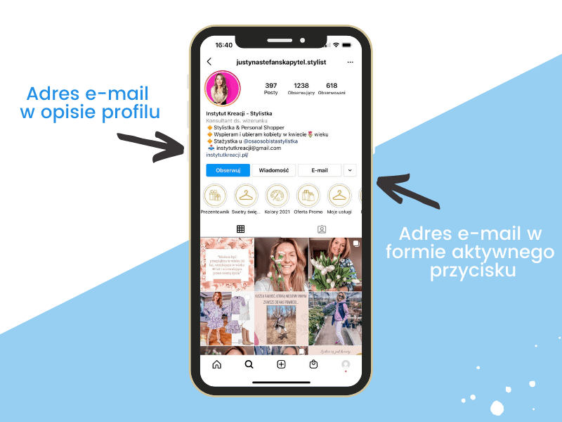 W jakich miejscach umieścić adres e-mail na Instagramie?