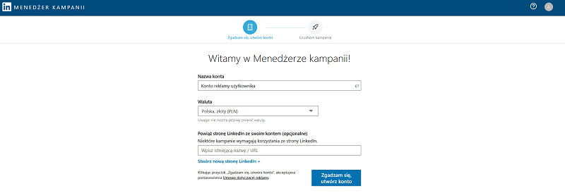 Reklama na LinkedIn - wybór waluty