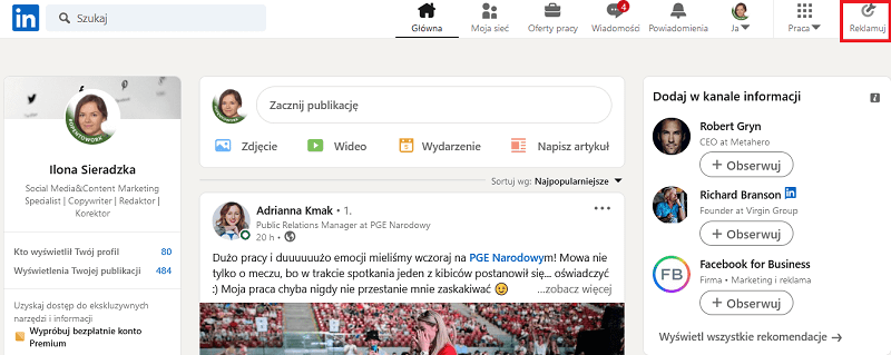 Gdzie znaleźć konto reklamowe na LinkedIn?