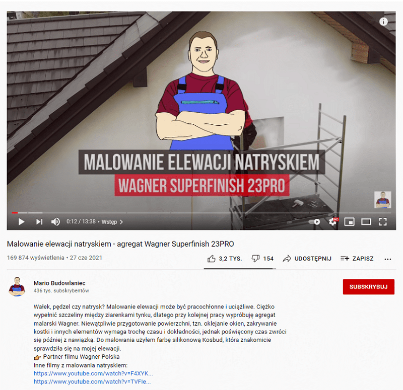 YouTube - branża budowlana