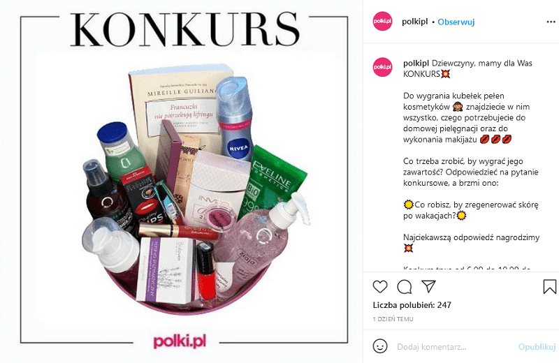 Konkursy na Instagramie - regulamin.