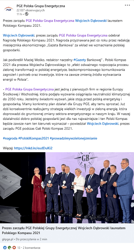 Używanie hashtagów na LinkedIn.