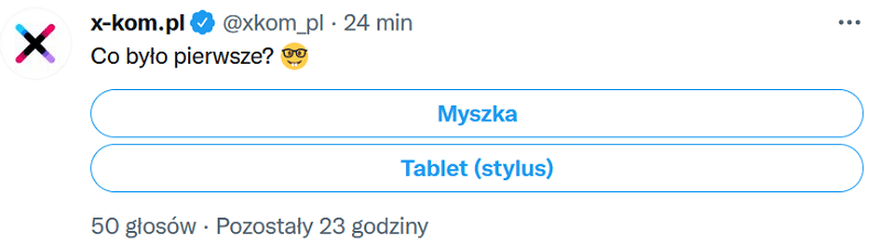 Angażujące ankiety na Twitterze - konto firmowe