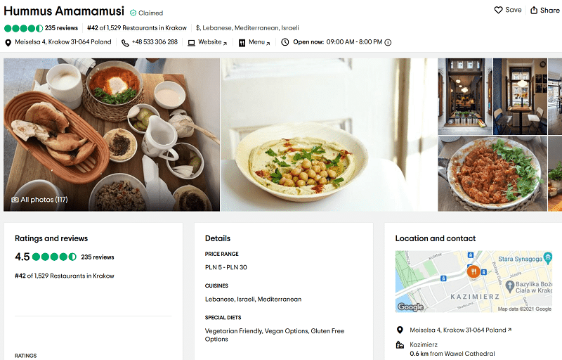Restauracja w social mediach - TripAdvisor