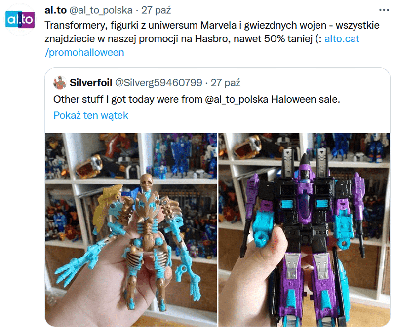 Twitter - post z retweetem