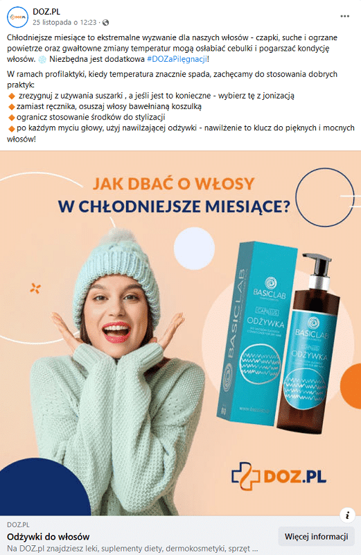 Apteka w social mediach - prezentacja produktów