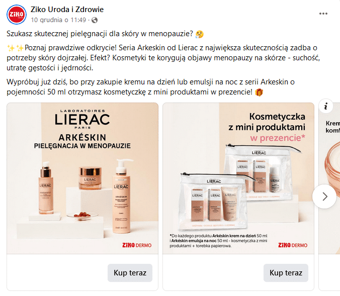 Różne formaty postów na Facebooku