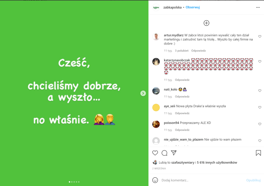 Żabka – kryzys w social mediach.