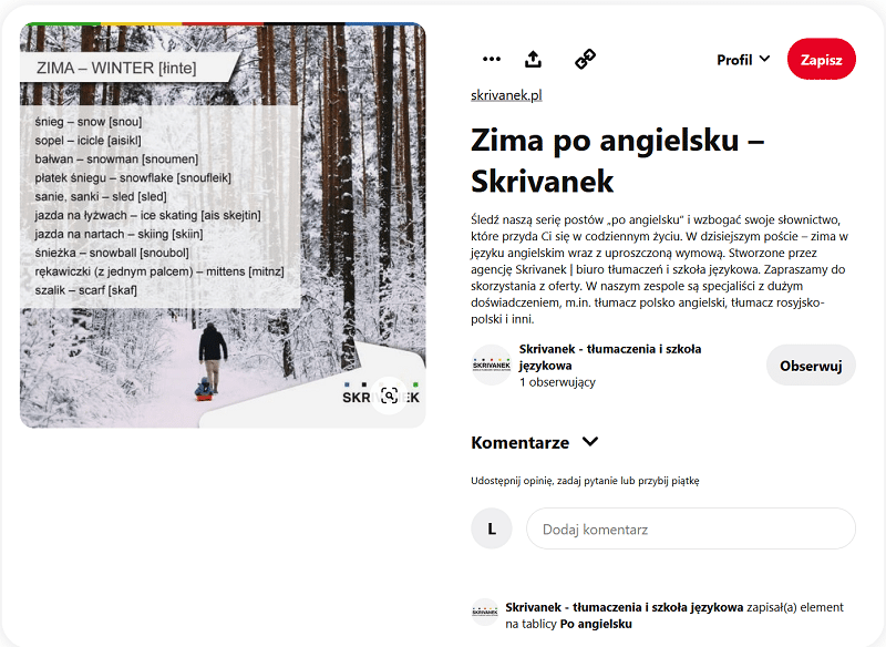 Branża językowa i edukacyjna na Pintereście