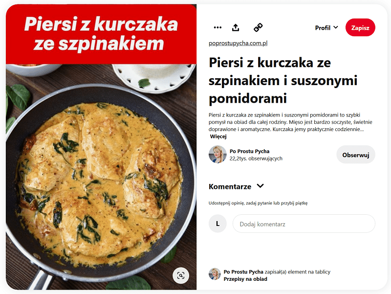 Nagłówki na grafikach - marka na Pintereście