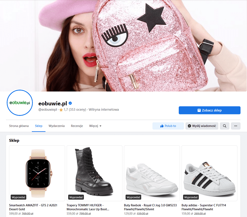 Sklep na Facebooku i Instagramie - branża obuwnicza