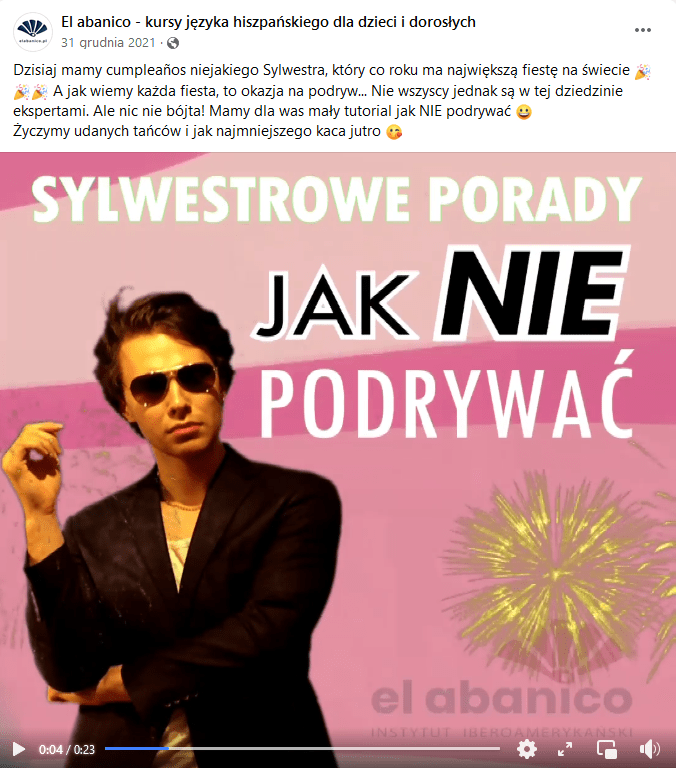 Humor w postach - szkoła językowa w social media