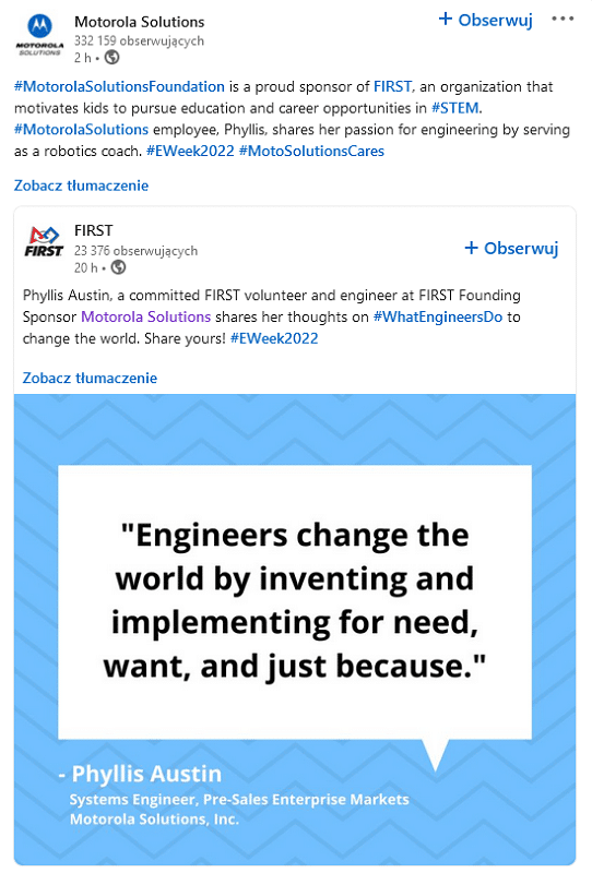 Branża elektroniczna na LinkedIn