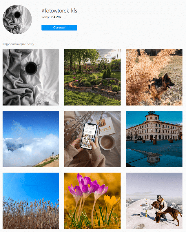 Hashtag tematyczny na Instagramie - UGC