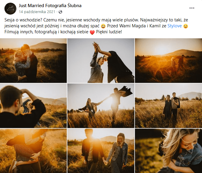 Portfolio w social mediach - fotografia ślubna