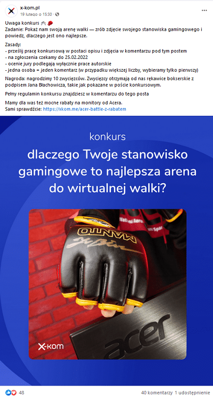 X-kom - konkurs z wykorzystaniem user generated content