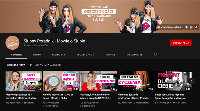 YouTube w branży ślubnej