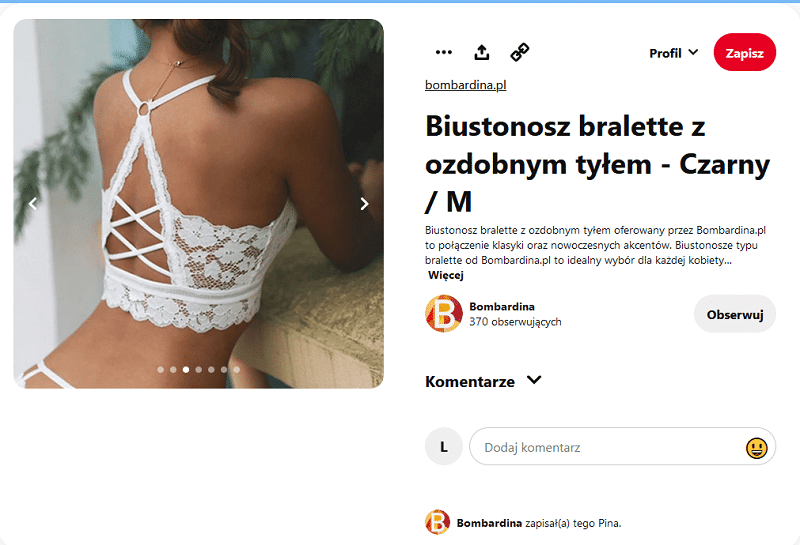 Bielizna na Pintereście - biustonosz bralette z ozdobnym tyłem