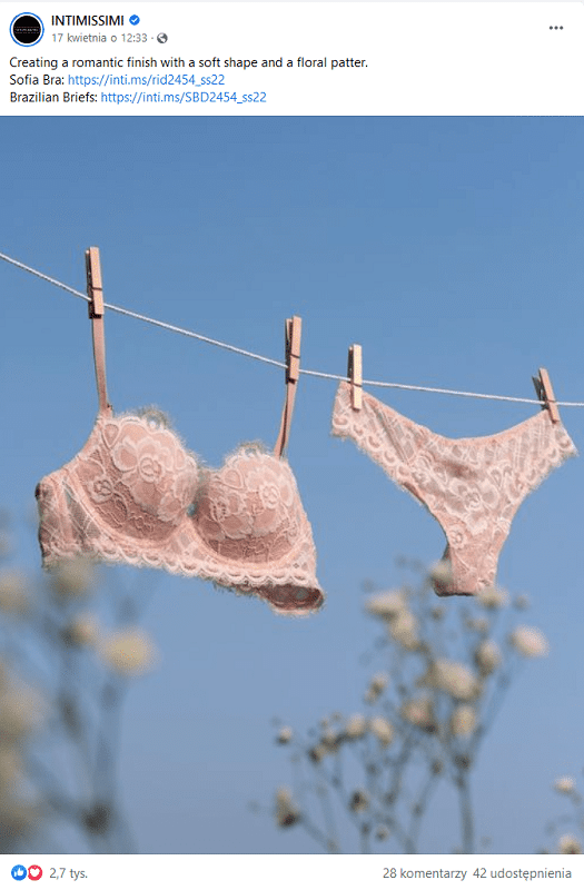 Sklep z bielizną - Intimissimi na Facebooku
