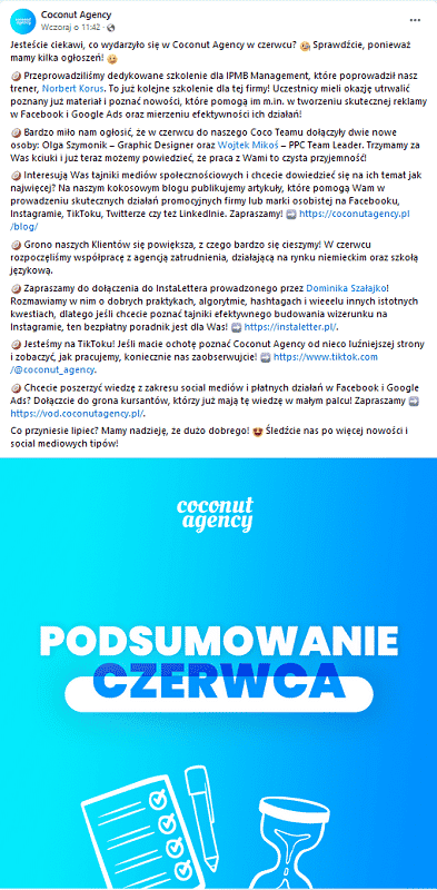 Lejek sprzedaży - wzbudzenie zainteresowania Coconut