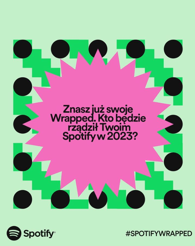 Grafika reklamowa w social mediach Spotify.