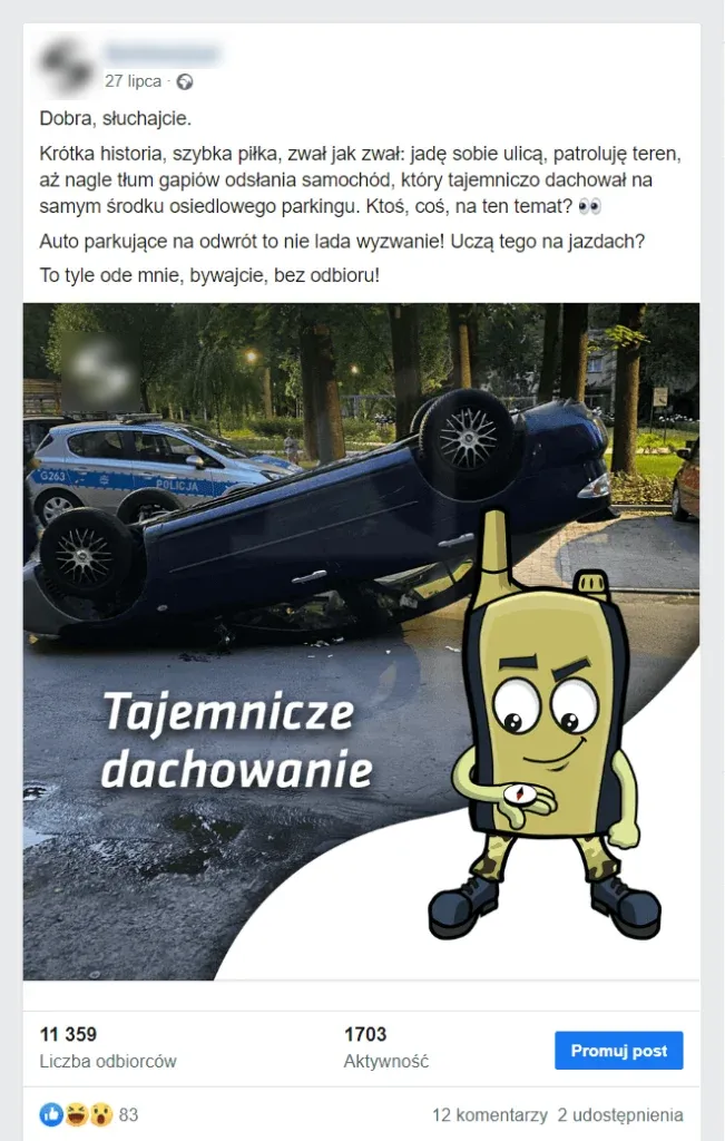 Post z brand hero na Facebooku.