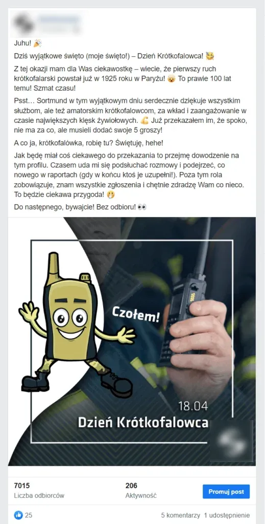 Brand hero dla sklepu mundurowego na Facebooku - post.