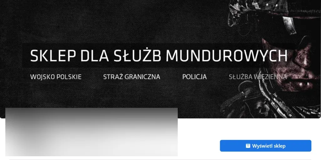 Sklep dla służb mundurowych na Facebooku.